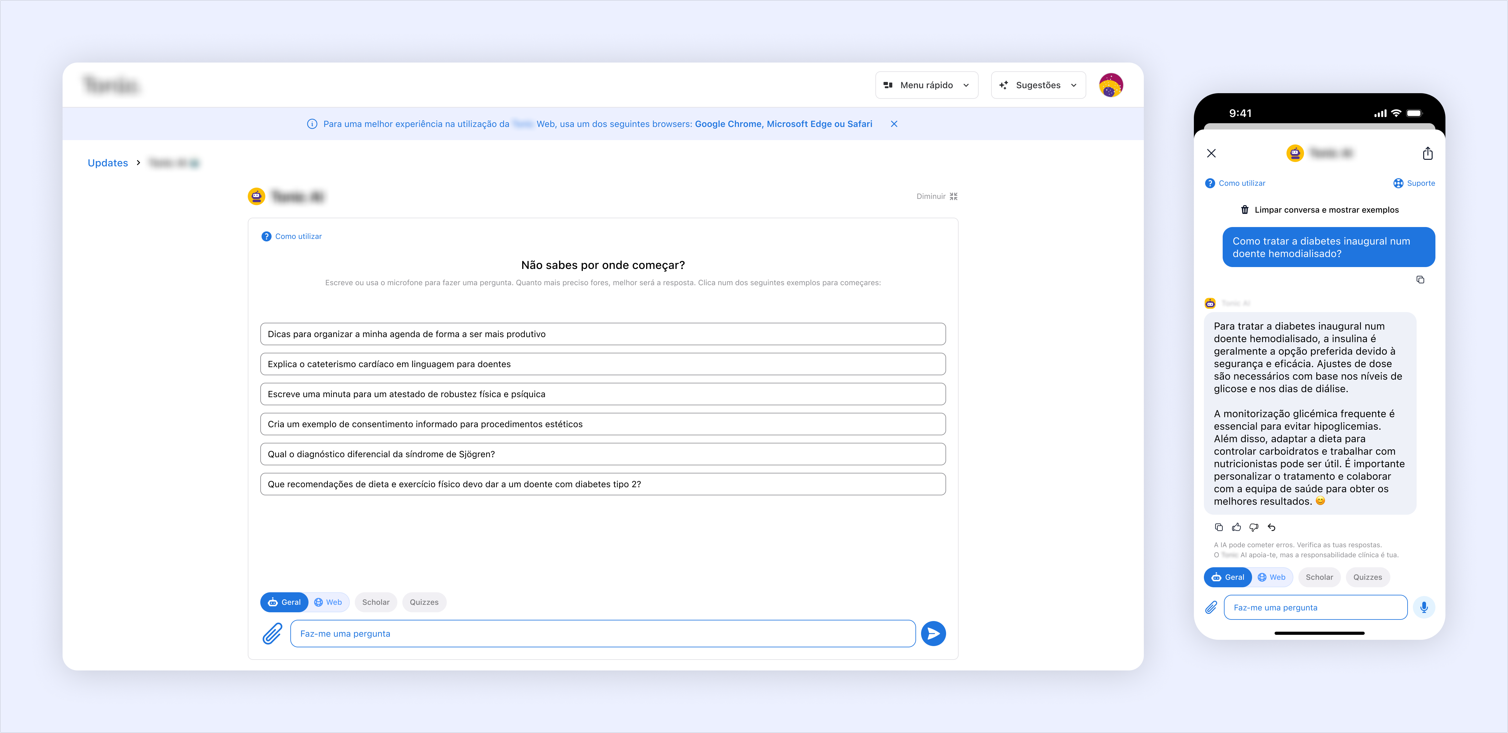 The AI Assistant interface before chat history, showing no sidebar or conversation list
