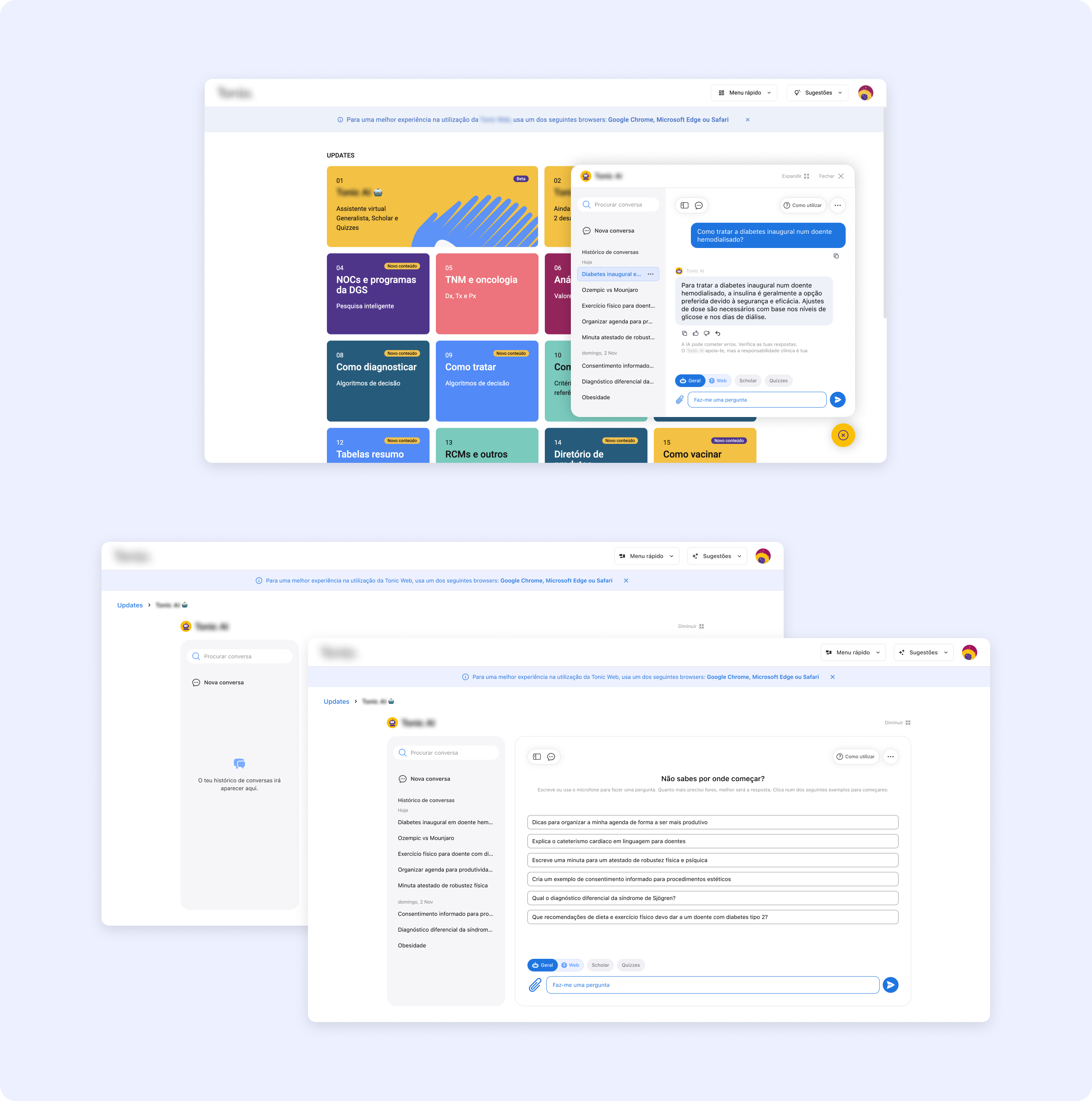 Final web solution showing history list, actions, rename and delete flows
